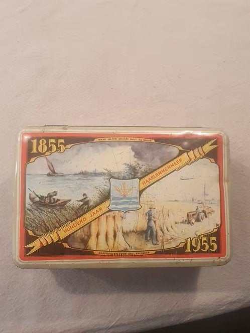 Blik 100 jaar Haarlemmermeer 1855 1955 uniek, Verzamelen, Blikken, Ophalen, Gebruikt, Overige