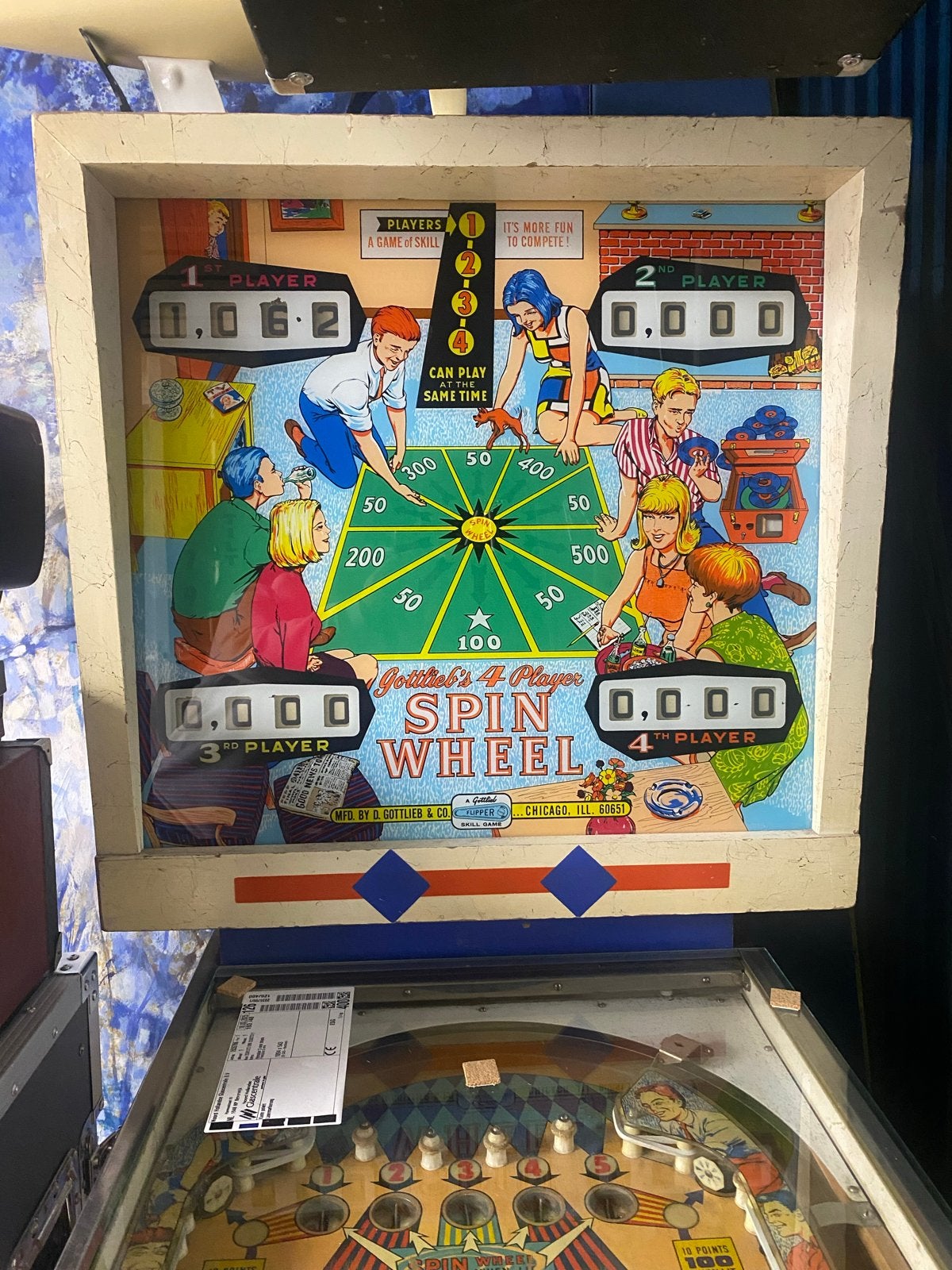 Gottlieb's Spin Wheel Flipperkast - Vintage Speelplezier, Verzamelen, Automaten | Flipperkasten, Ophalen, Gebruikt, Mechanisch