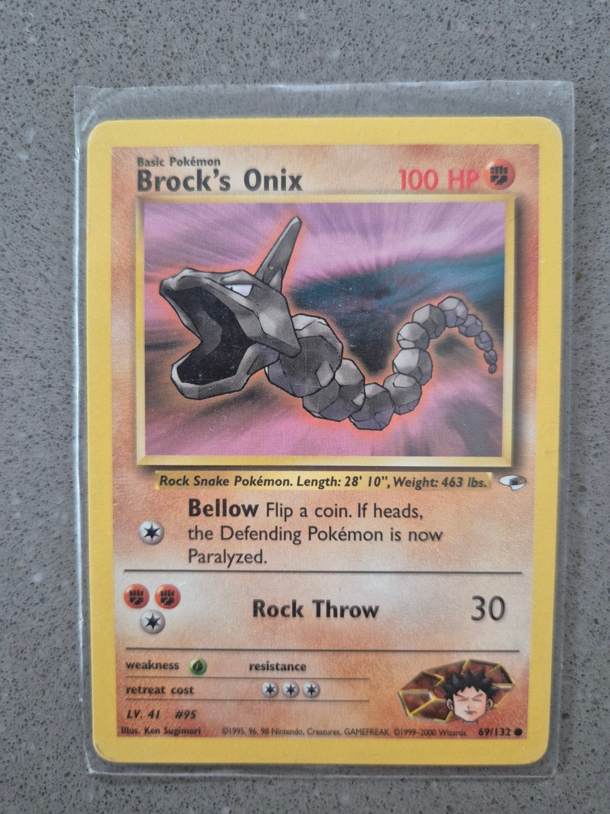 Brock's Onix Pokémon kaart 69/132 (Gym Heroes), Ophalen of Verzenden, Zo goed als nieuw, Losse kaart