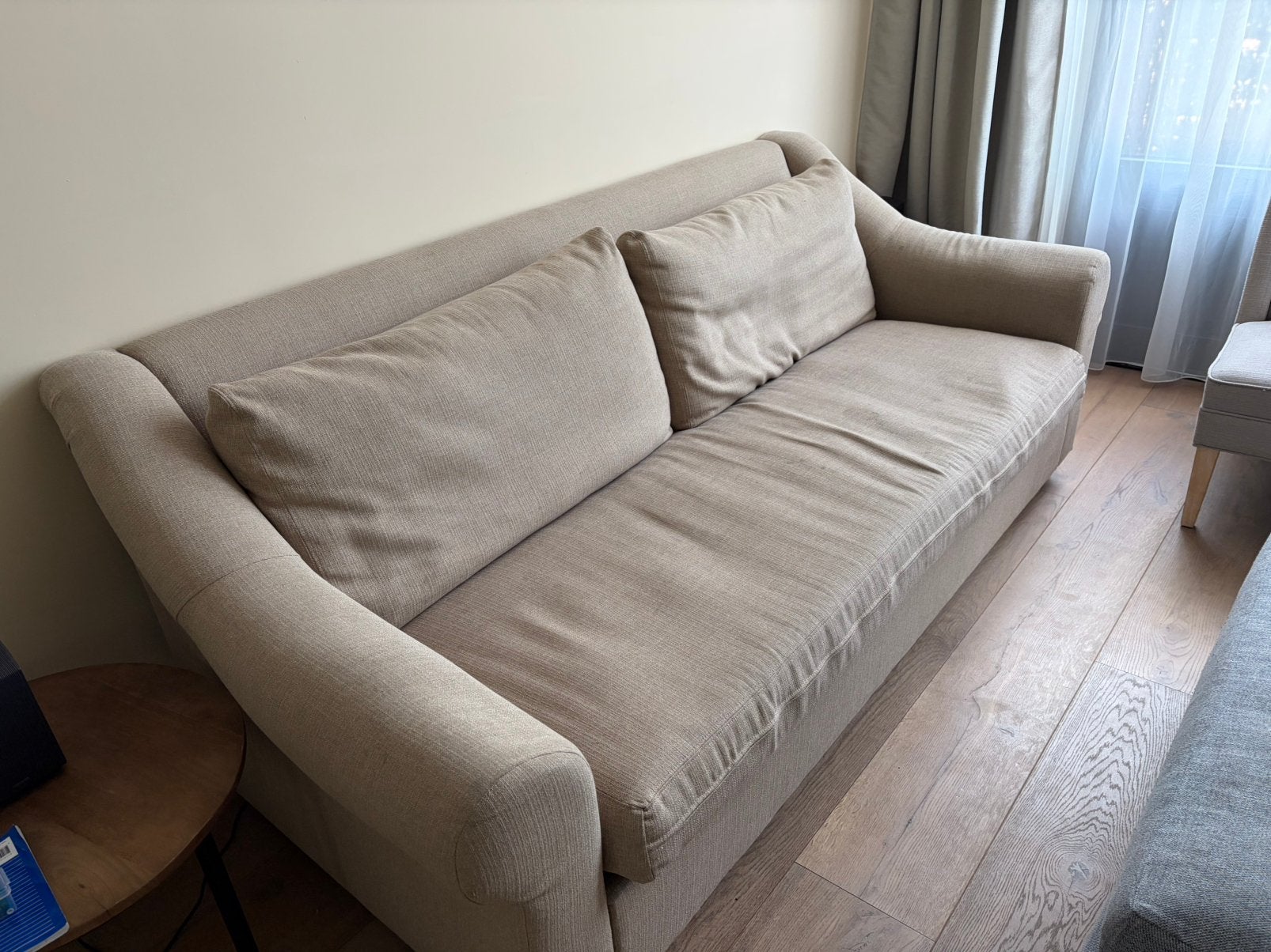 Brown/Beige 3 seater couch, Ophalen, Gebruikt, Driepersoons