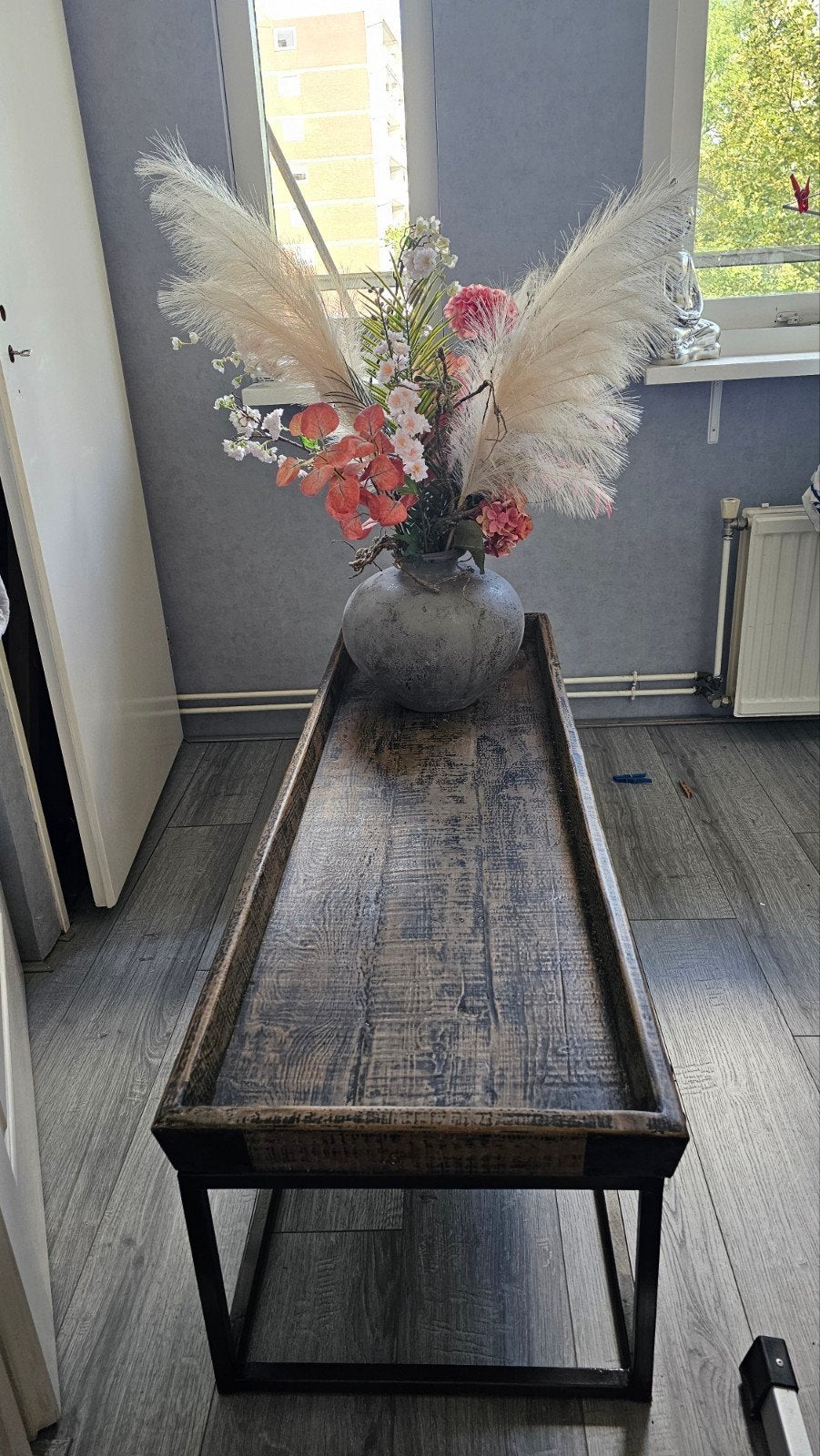Industriële sidetable/salontafel bruin gemêleerd, Minder dan 50 cm, Zo goed als nieuw, 150 tot 200 cm, Industrieel