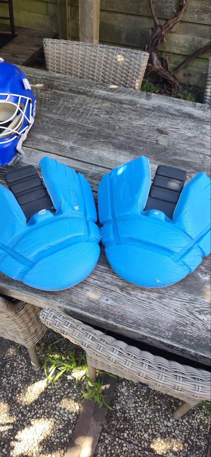 Complete OBO hockey keepersuit (helm, legguards, bodyprotect, Ophalen, Gebruikt, Overige typen