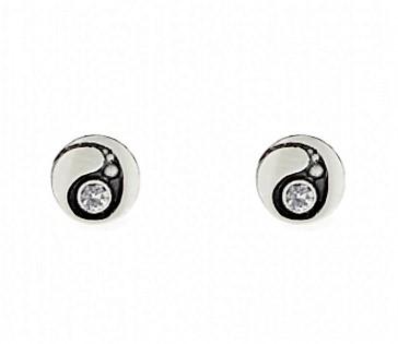 Nord Form Finland - Design zilveren oorbellen Bergkristal, Ophalen, Zo goed als nieuw, Zilver, Zilver