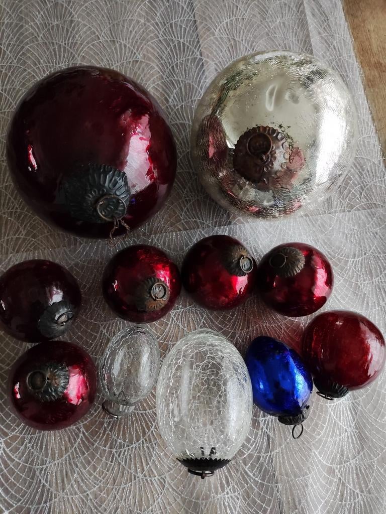 11 prachtige 'heksenbollen' van craquelé glas, Verzenden