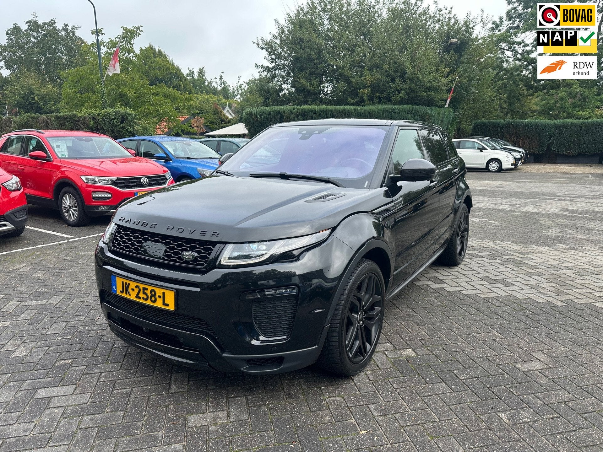 Land Rover Range Rover Evoque 2.0 Si4 Autobiography , leer a, Auto's, Dealer onderhouden, Euro 6, 4 cilinders, Zwart