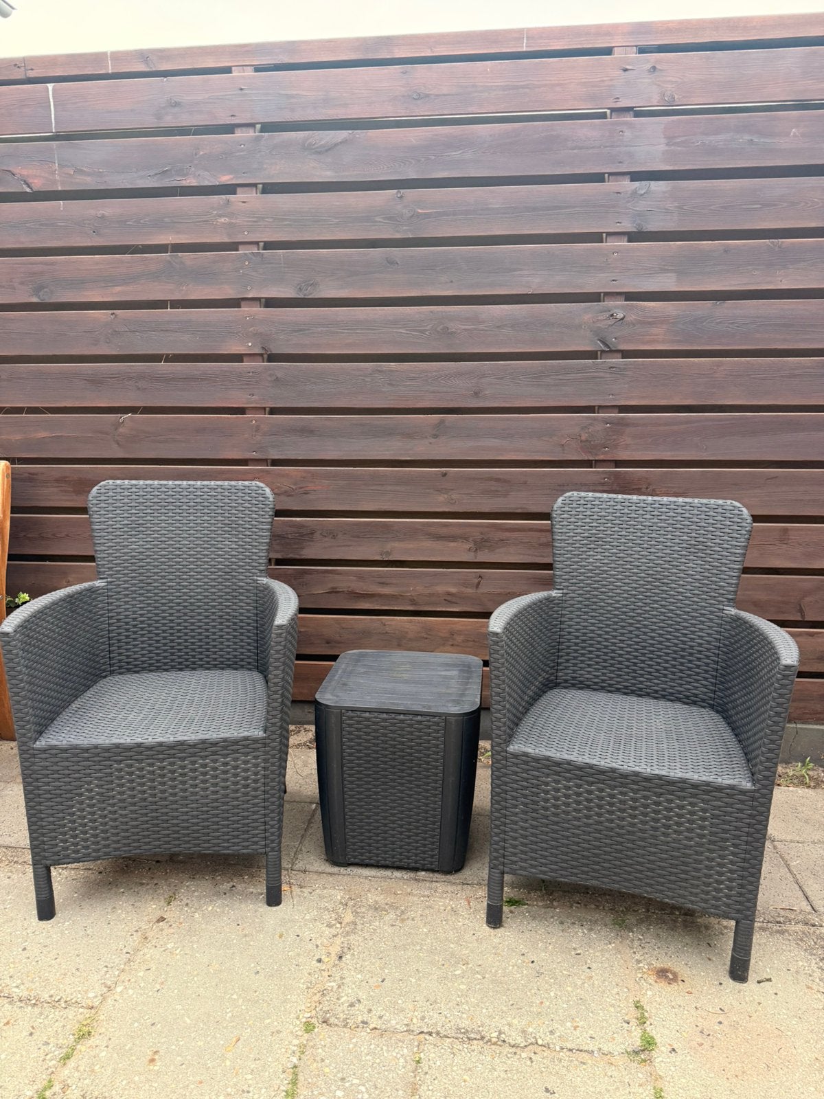 Tuinset/balkonset  2 personen, Tuin en Terras, Ophalen, Zo goed als nieuw, Kunststof