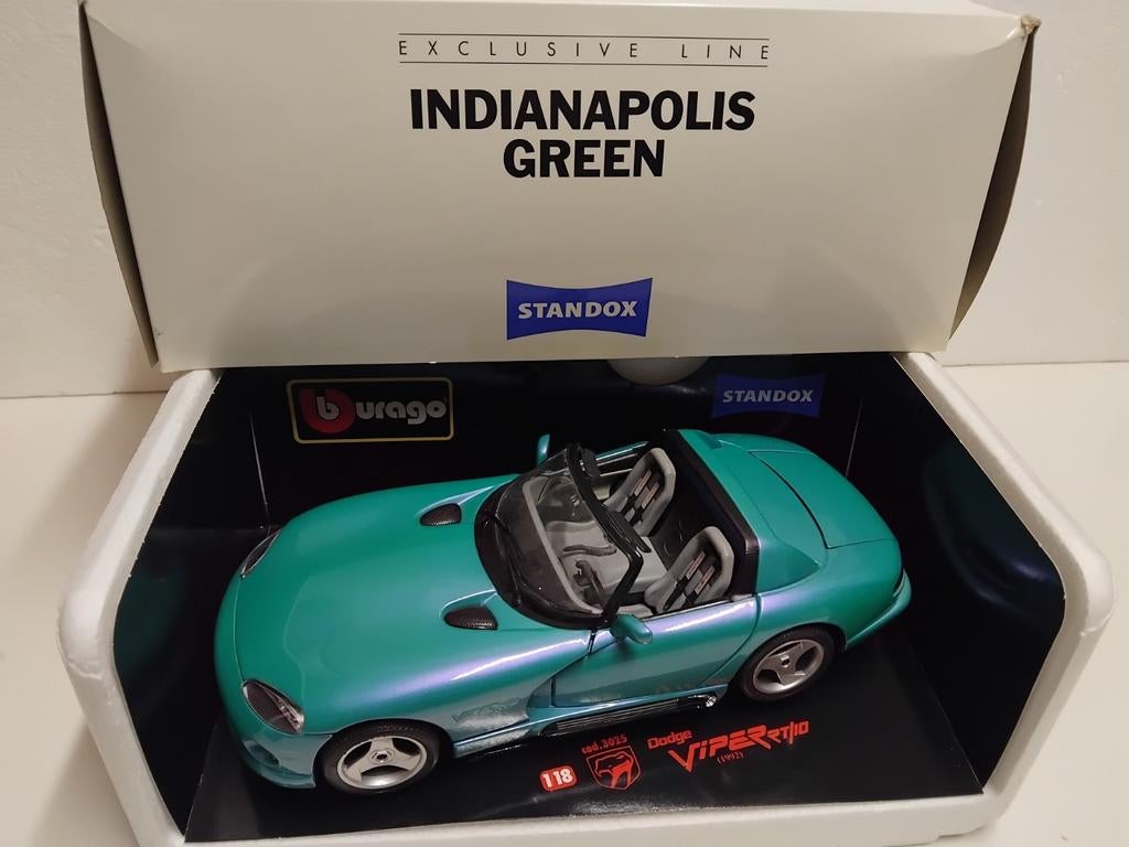 Dodge Viper GTS Indianapolis green/blue Bburago 1:18 KRD, Hobby en Vrije tijd, Modelauto's | 1:18, Zo goed als nieuw, Auto, Overige merken
