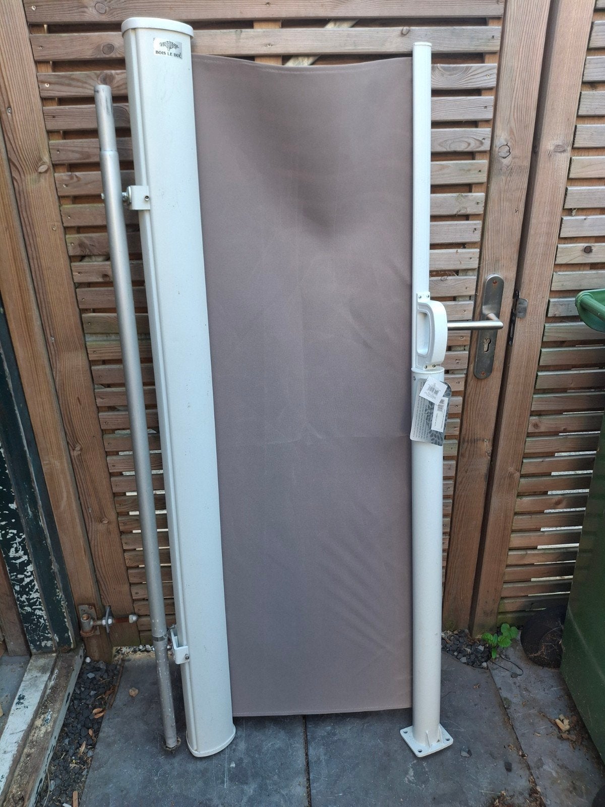 Bois Le Duc windscherm 3x1.5m wit/taupe, Tuin en Terras, Schaduwdoeken, Ophalen, Gebruikt