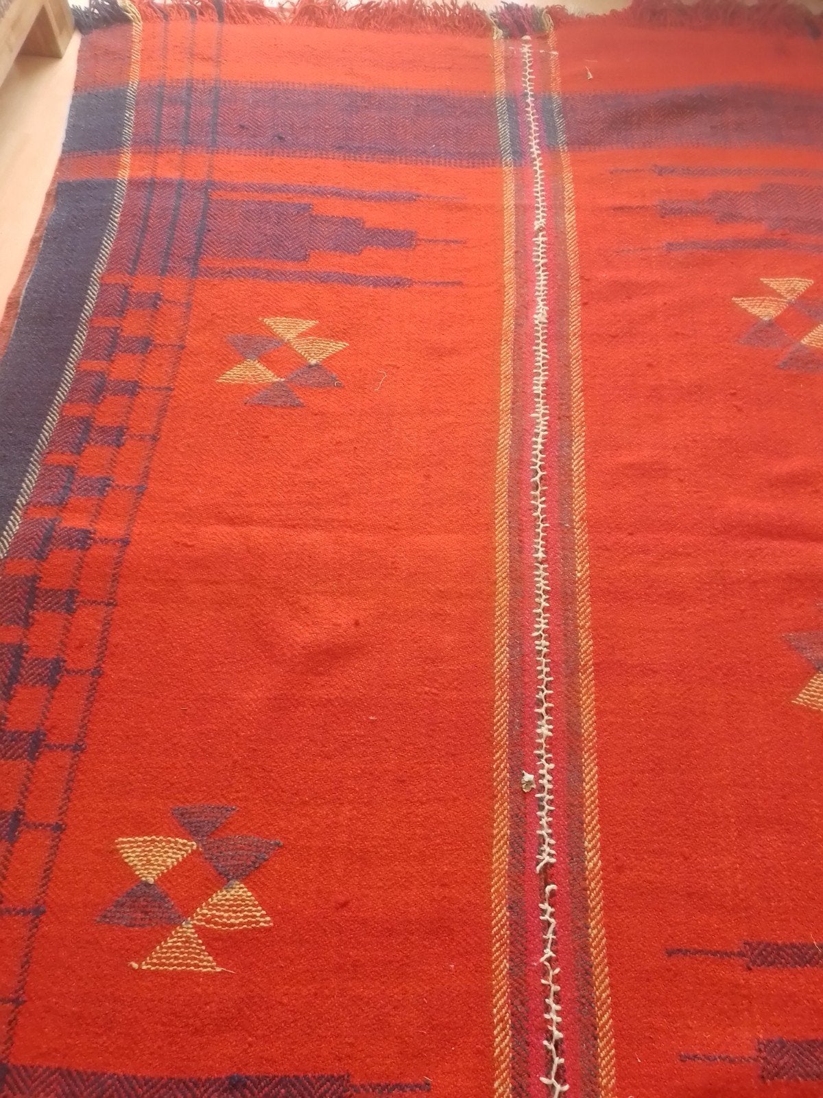 Nieuwe handgeweven oosters kelim loper 160x220cm wol, Ophalen, 150 tot 200 cm, Blauw, Oosters, Kelim
