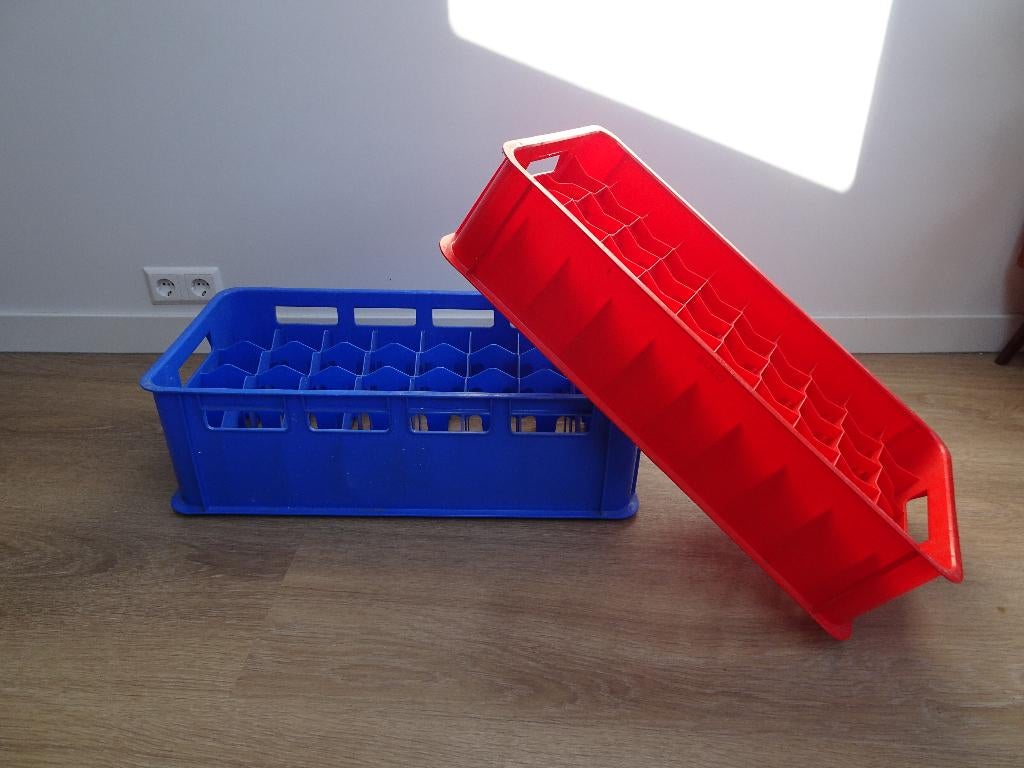 1 flessen / glazen krat opberg krat, Doe-het-zelf en Verbouw, Kratten en Dozen, Ophalen, Gebruikt, 40 tot 60 cm, 50 tot 75 cm