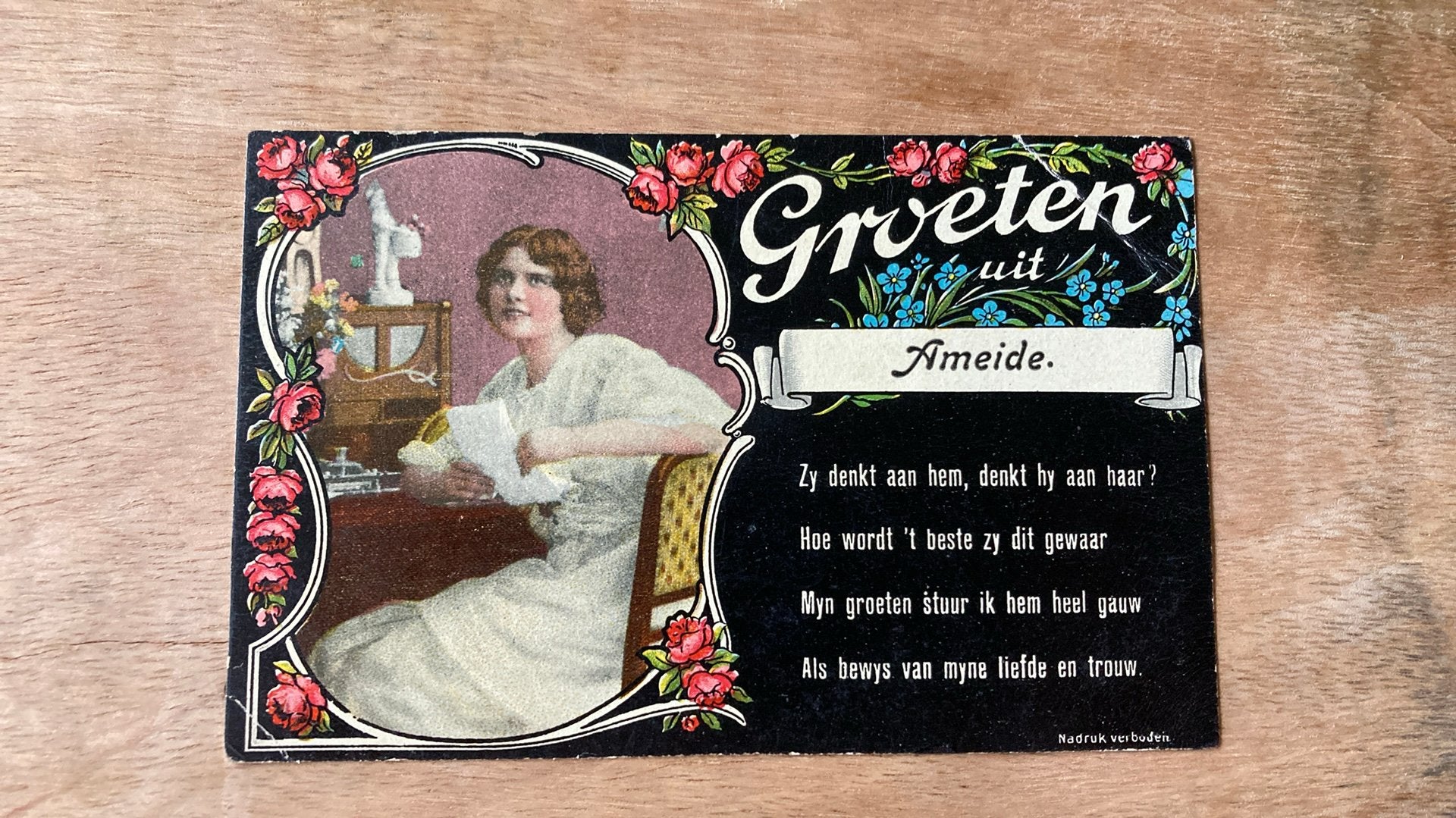Oude ansichtkaart Groeten uit Ameide 1917 militair, Ophalen of Verzenden, Voor 1920, Gelopen, Utrecht