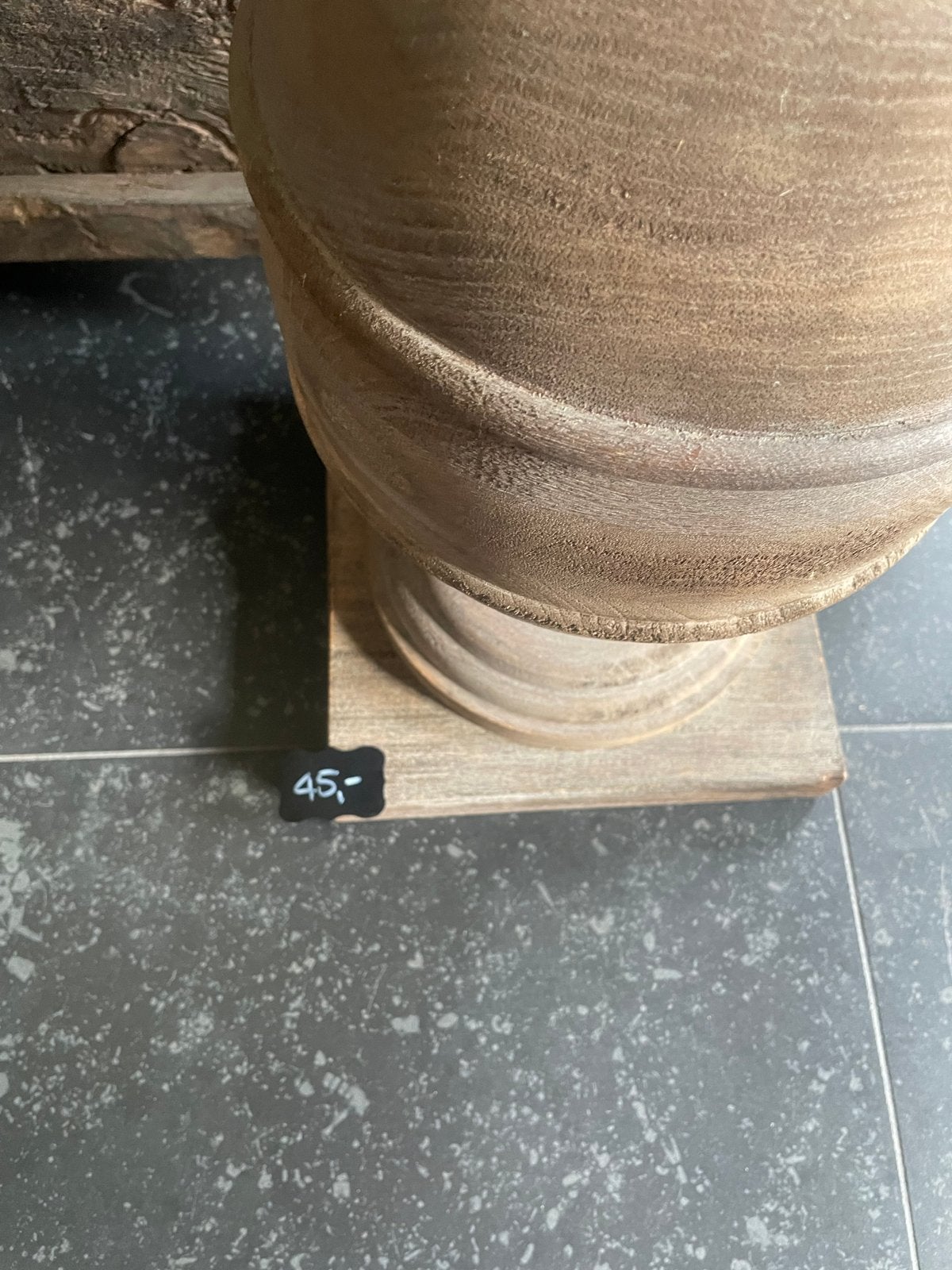 Decoratieve houten urn/vaas - Vintage stijl, Ophalen of Verzenden, Zo goed als nieuw, Bruin, Vintage