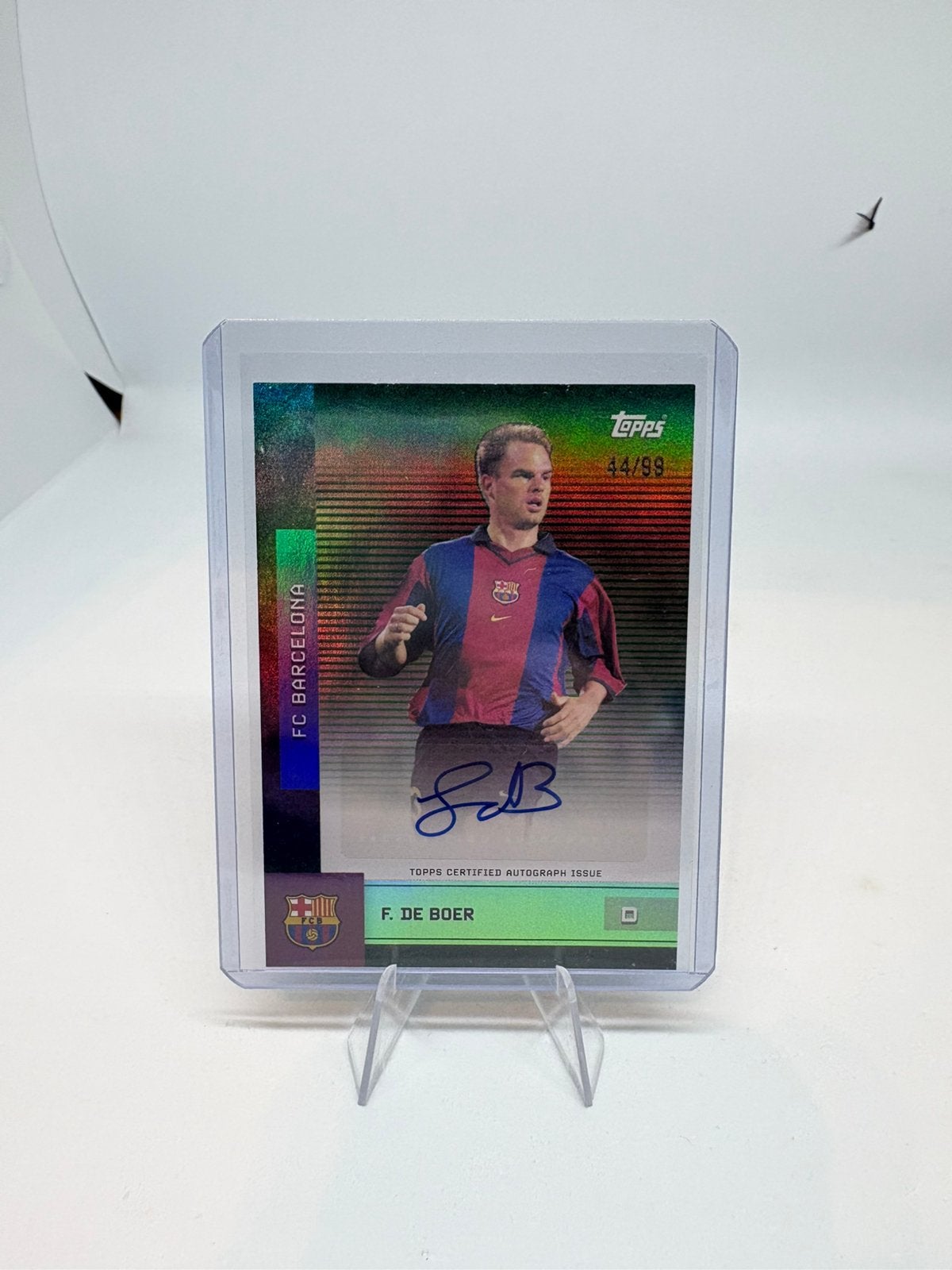 Topps FC Barcelona 2025 Frank de Boer Autograph Green /99, Ophalen of Verzenden, Zo goed als nieuw, Plaatje