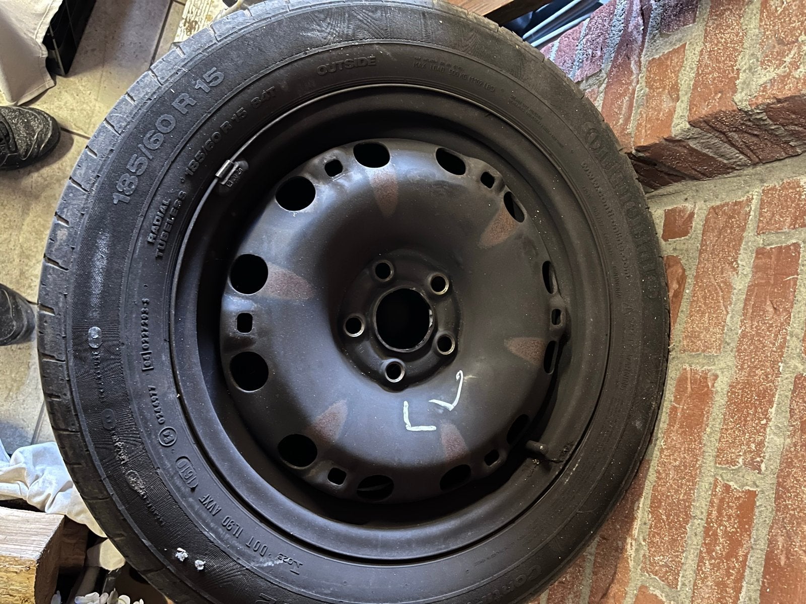 Set van 4 gebruikte auto velgen met oude banden 185/60 R15, Auto-onderdelen, Banden en Velgen, Ophalen, Gebruikt, 15 inch, Banden en Velgen