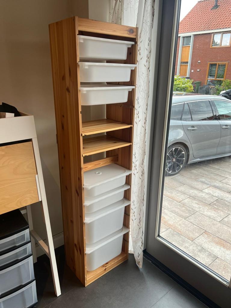 IKEA Trofast grenen opbergkast met bakken, Ophalen, Minder dan 50 cm, Gebruikt, 5 laden of meer