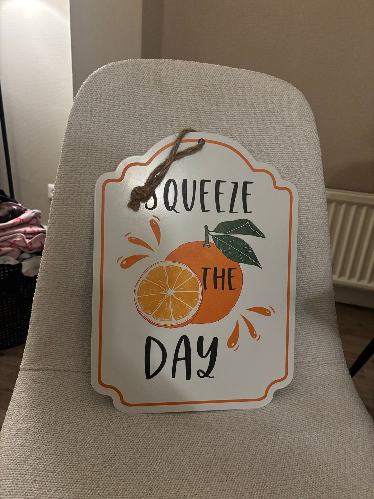 Wanddecoratie: 'Squeeze the Day' & Aperol Spritz borden, Ophalen, Gebruikt, Hout, Meerkleurig