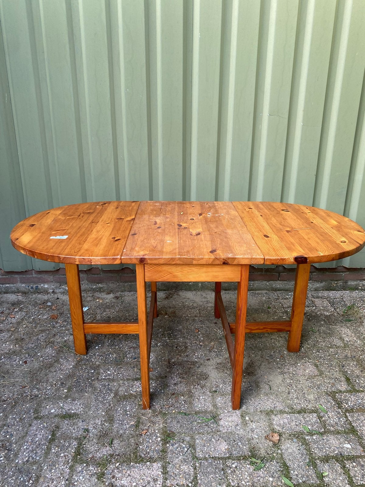 Antiek Klaptafeltje Massief Hout - Vintage Eettafel, Ophalen of Verzenden