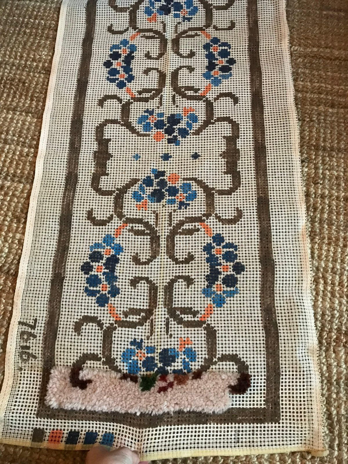 Voorbedrukt stramien loper / vloerkleed smyrna / soudan, Ophalen of Verzenden, Gebruikt, Breien of Haken