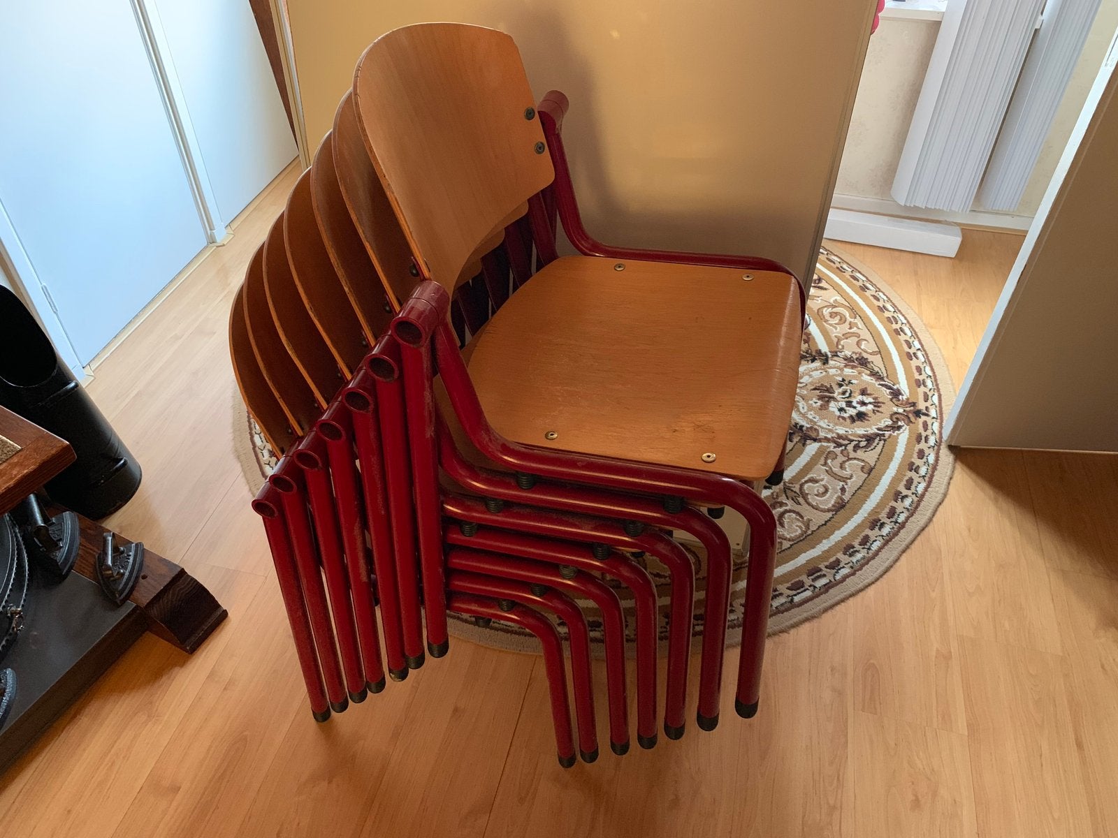 Stoelen, Huis en Inrichting, Ophalen, Gebruikt, Metaal, Schoolstoelen