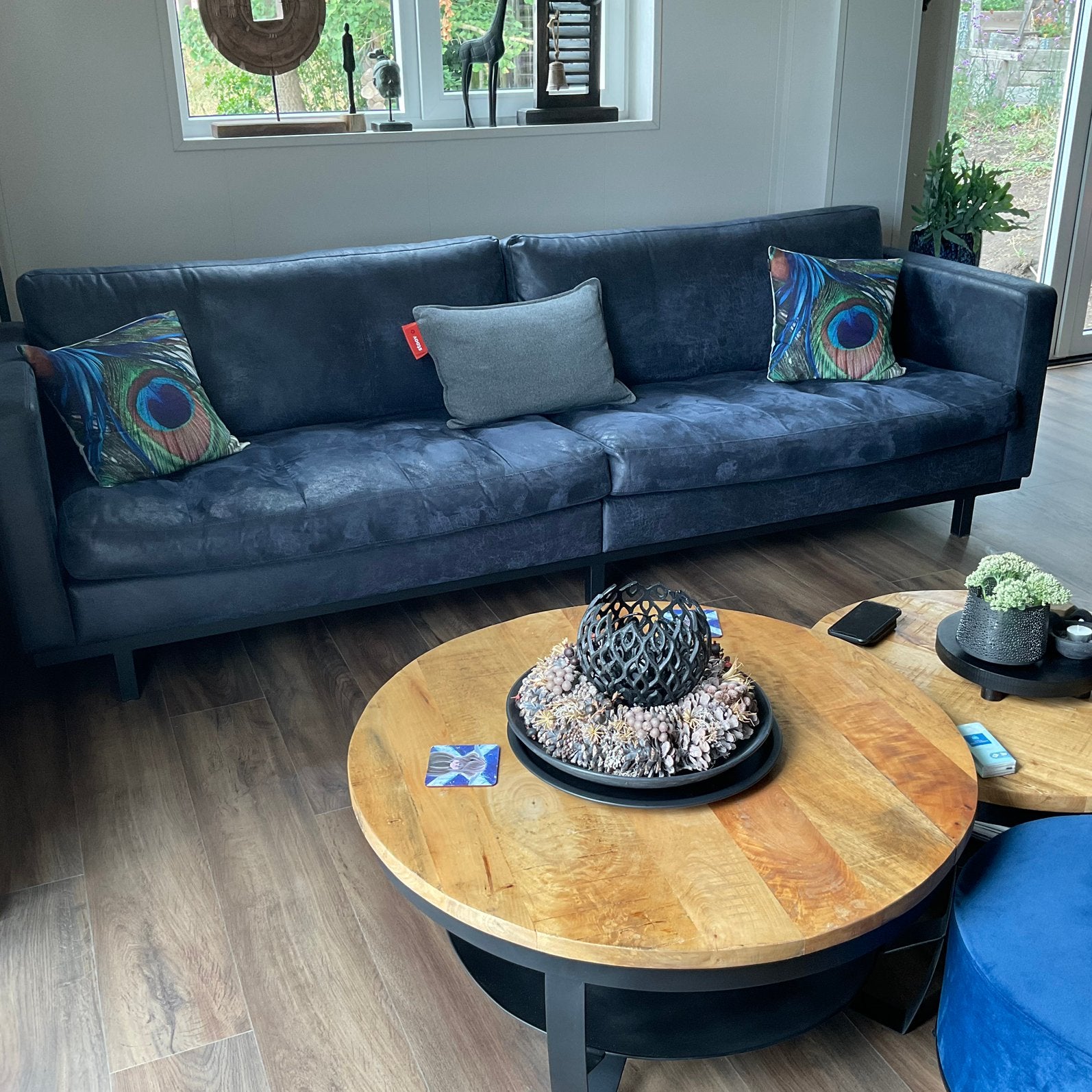 luxe bank van microleder, Ophalen, Zo goed als nieuw, Leer, Modern