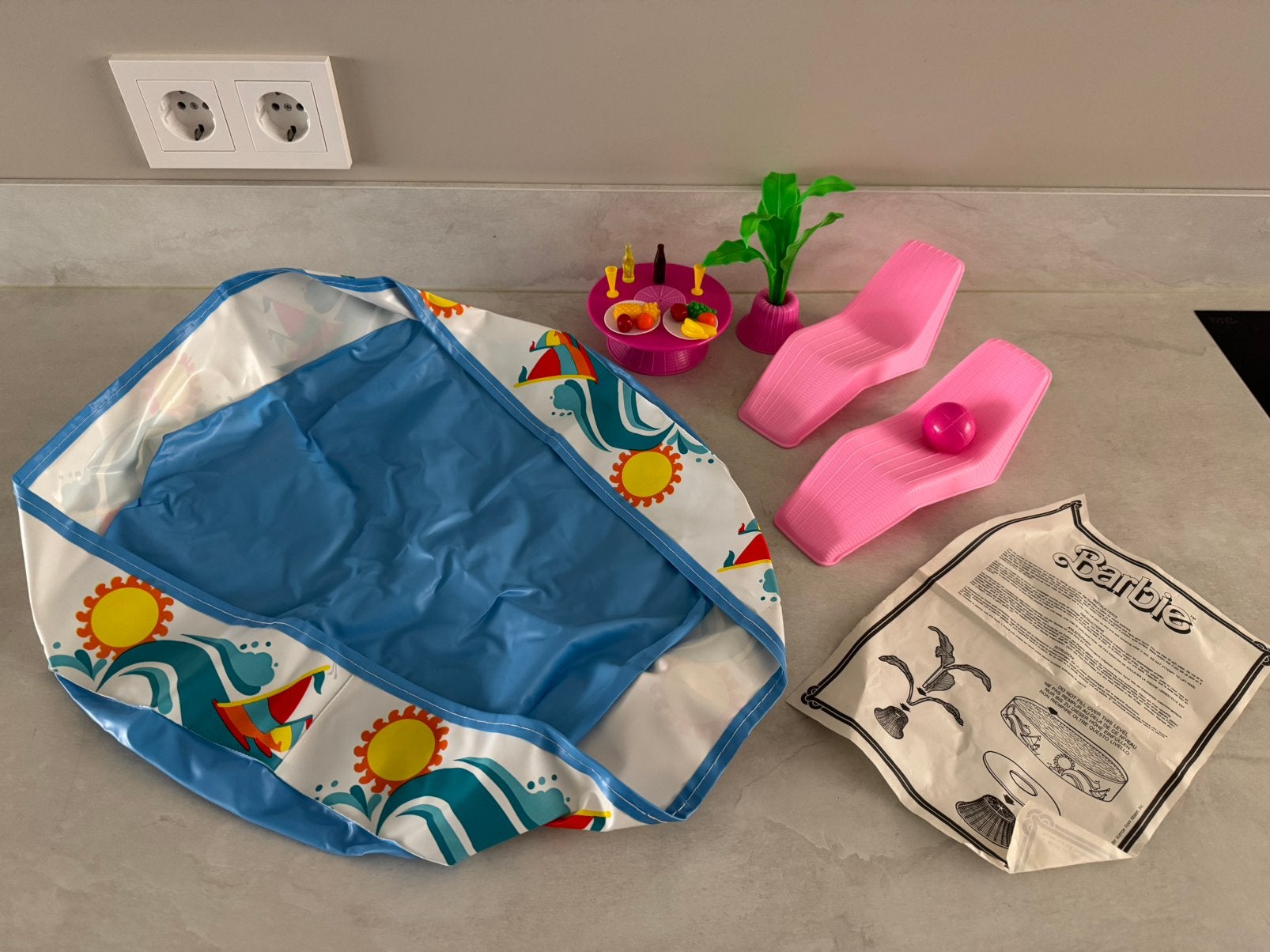 Barbie zwembad speelset jaren 80, Verzamelen, Ophalen of Verzenden, Gebruikt, Accessoires
