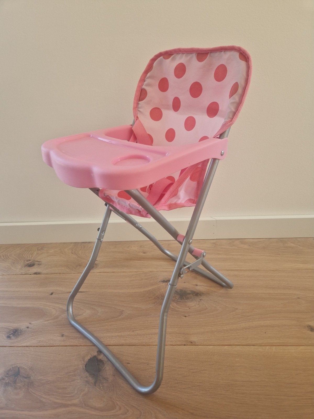 Poppenstoel roze met stippen - Zo goed als nieuw, Ophalen, Zo goed als nieuw, Overige typen