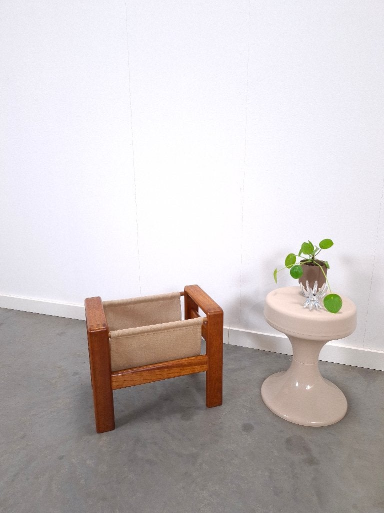 Deens teakhouten lectuurmand, tijdschriftenrek, Gebruikt, Ophalen of Verzenden, Mid-century modern, Tijdschriftenrek