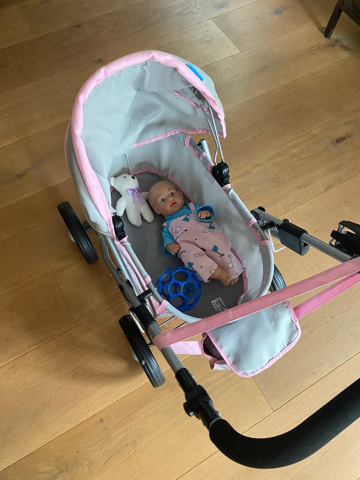 Poppenwagen met pop en accessoires, Ophalen, Gebruikt, Babypop