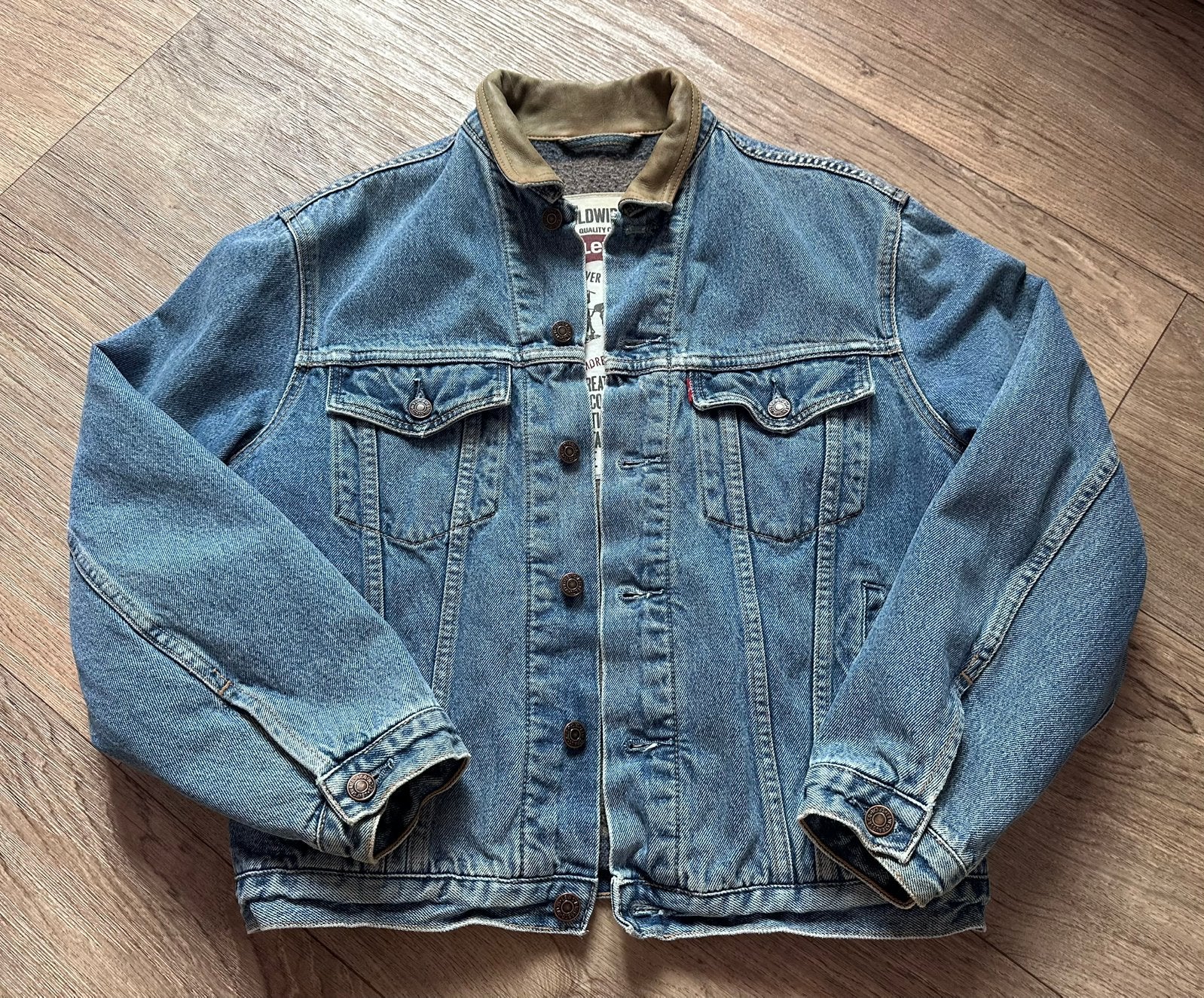Vintage 90s Levis 70602 Blanket lined trucker jack maat S, Ophalen of Verzenden, Gedragen, Maat 36 (S), Blauw