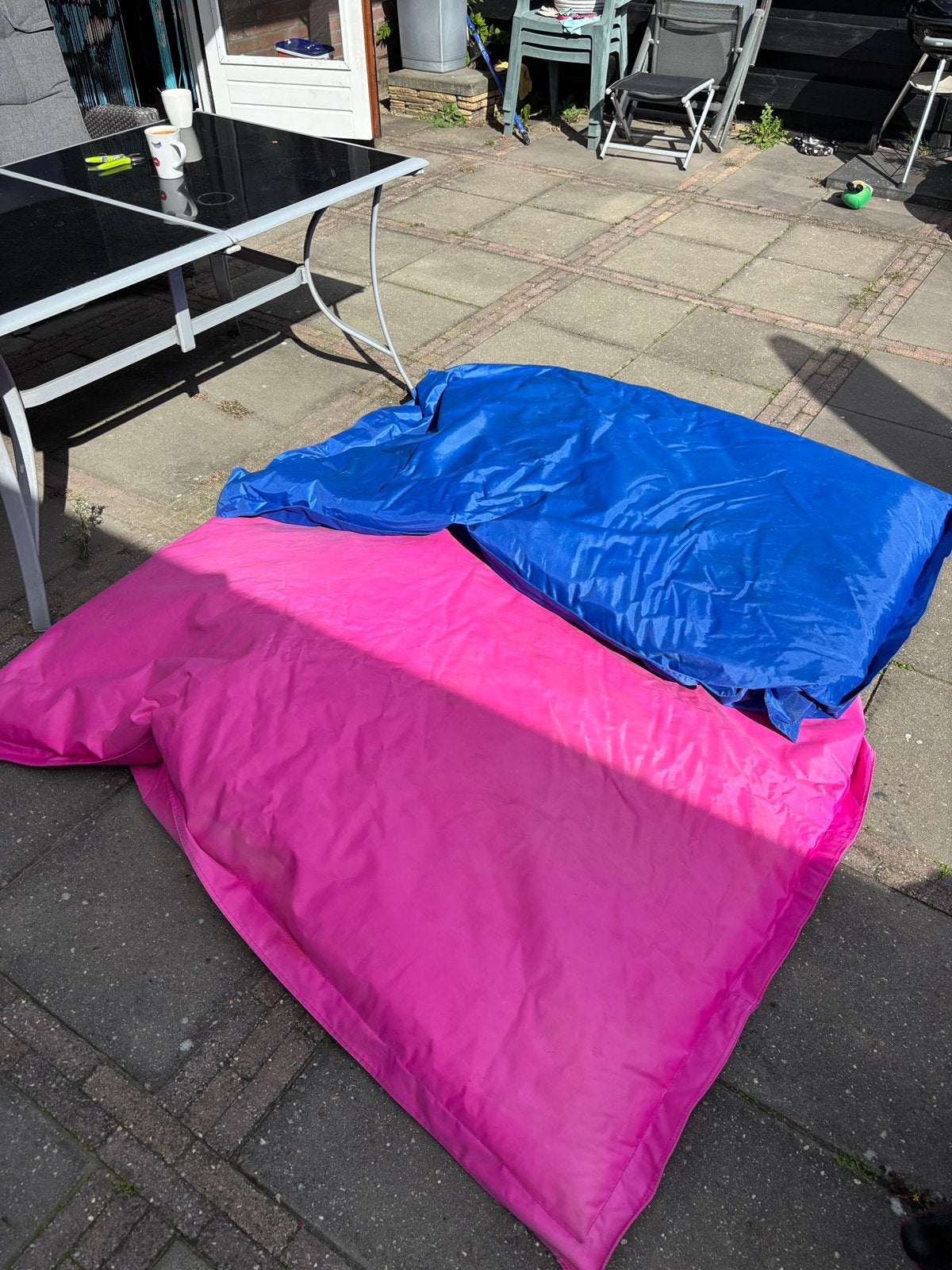 2 xxxl fatboy original zitzakken, Huis en Inrichting, Ophalen, Gebruikt, Blauw