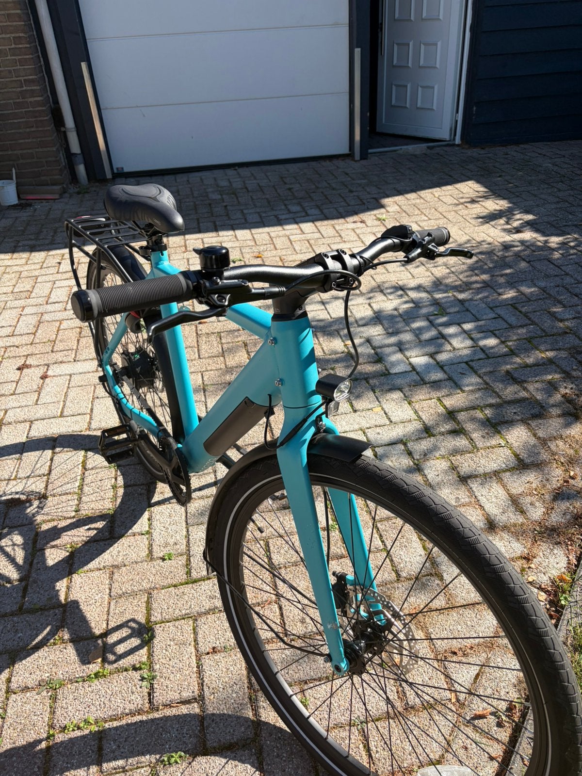 Mooie elektrische fiets – nette staat – blauw/turquoise, Fietsen en Brommers, Ophalen, Zo goed als nieuw, Overige merken