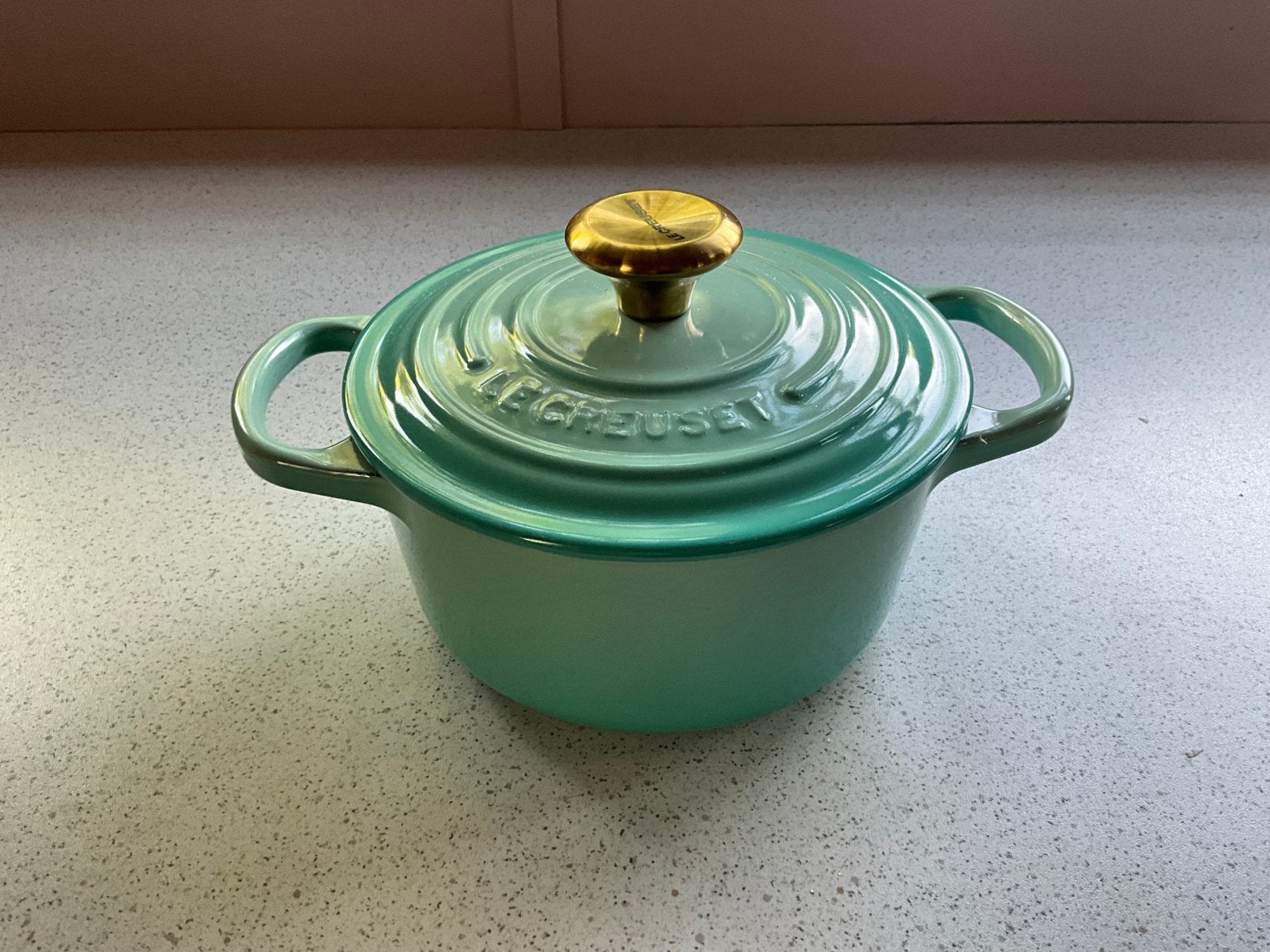 Le Creuset pannetje, 16 cm, Ophalen of Verzenden, Zo goed als nieuw, Gietijzer