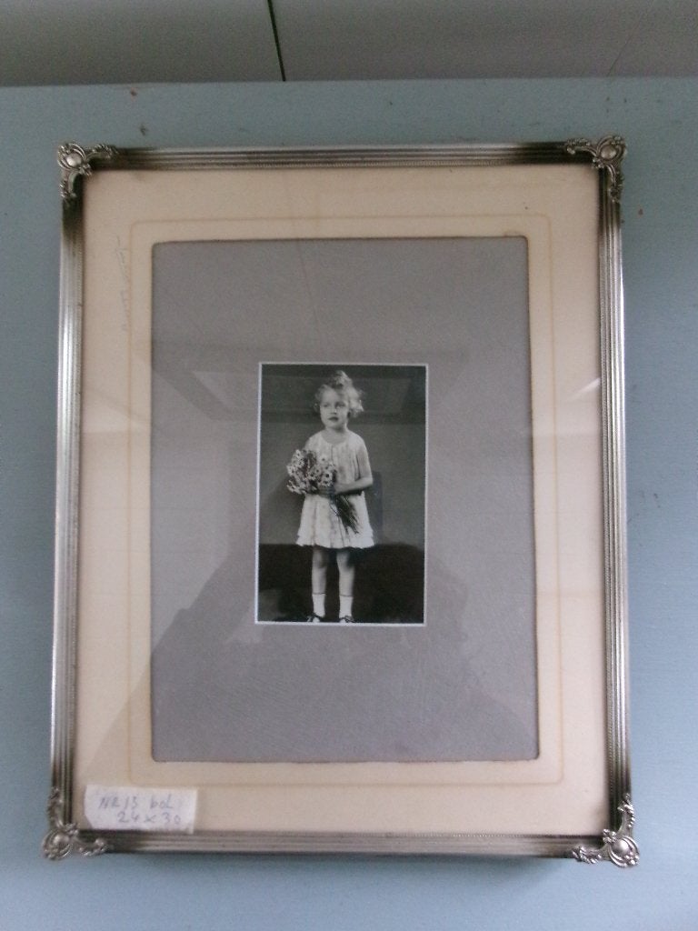 Schitterende grote zilverkleurige fotolijst jaren 50 nr 13, Ophalen of Verzenden