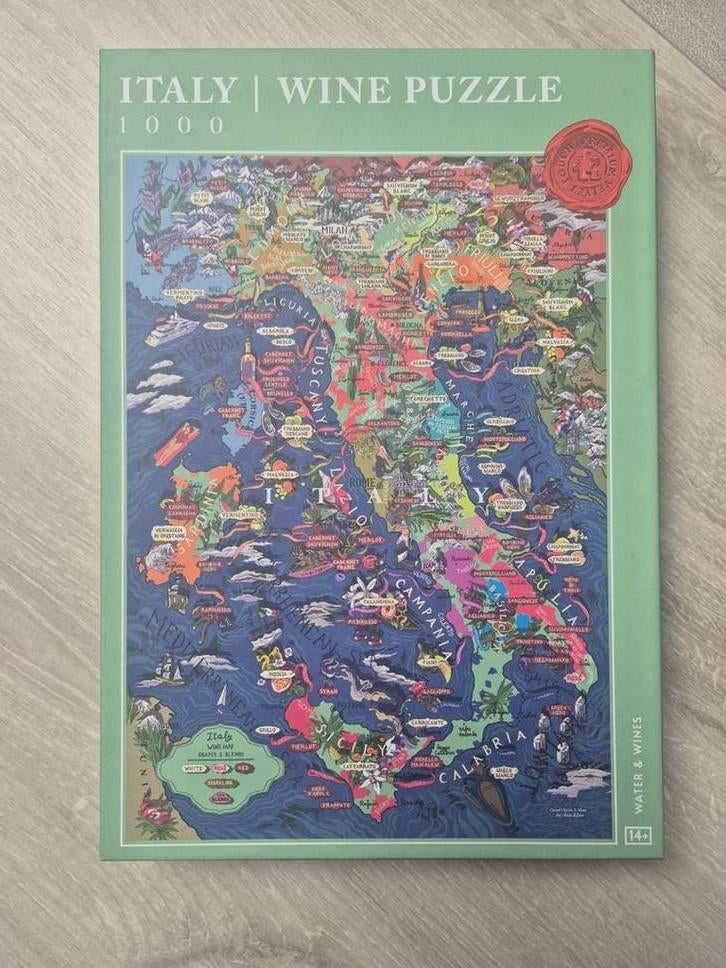 Italië Wijn Puzzel 1000 Stukjes, Hobby en Vrije tijd, Denksport en Puzzels, Ophalen of Verzenden, 500 t/m 1500 stukjes, Zo goed als nieuw