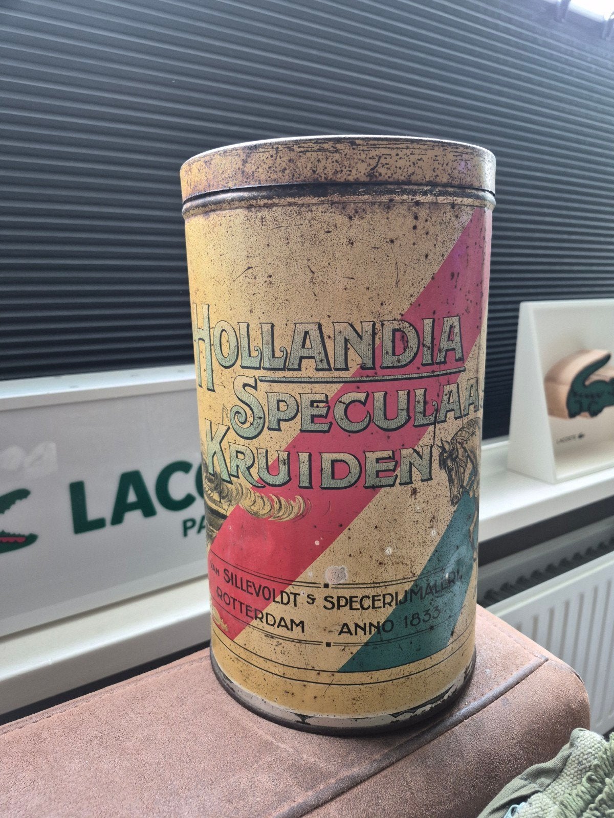 antiek blik winkelblik speculaas kruiden sinterklaas blik, Verzamelen, Ophalen of Verzenden, Gebruikt, Overige