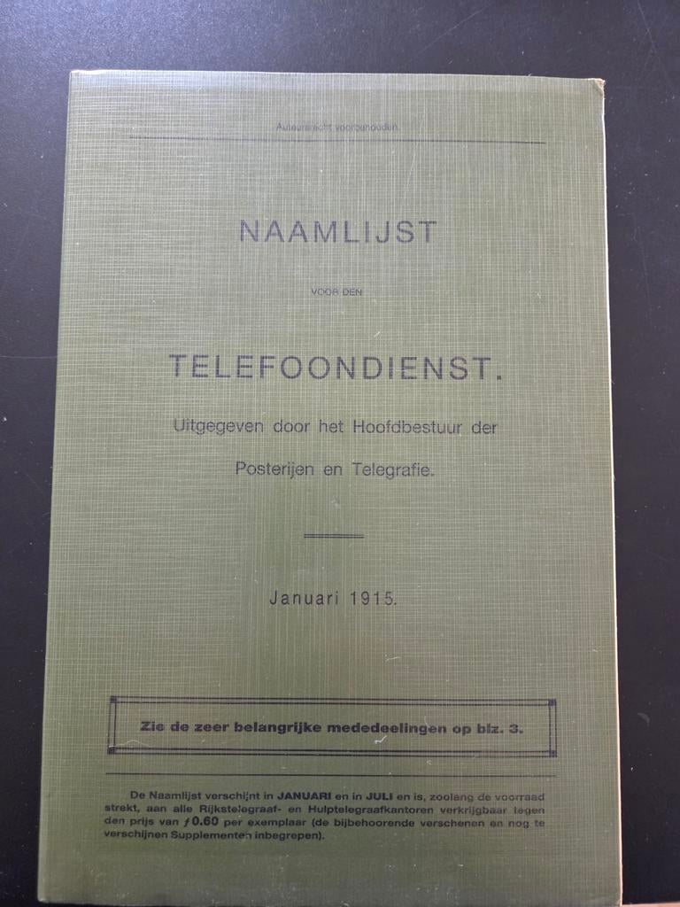 Telefoonboek uit 1915, Ophalen