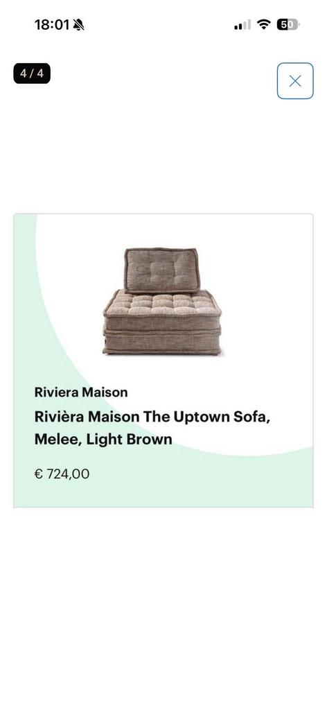 Riviera Maison Stoel/zit, Huis en Inrichting, Ophalen, Gebruikt, Eenpersoons, 75 tot 100 cm