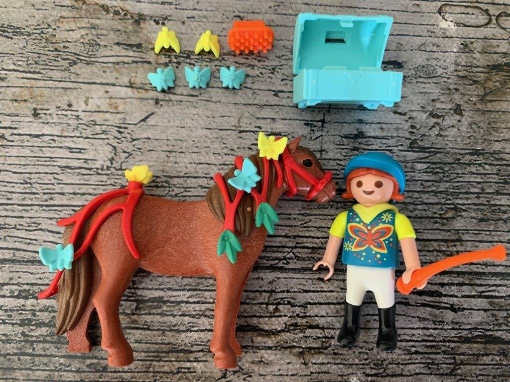 Playmobil pony met vlinders, Gebruikt, Complete set, Ophalen of Verzenden, Country