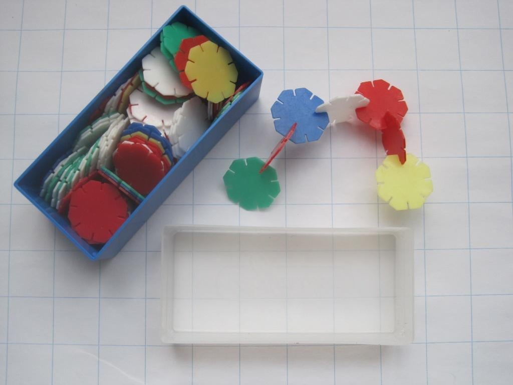 Bouwschijfjes, plastic, retro speelgoed, Verzamelen, Retro, Overige typen, Ophalen of Verzenden