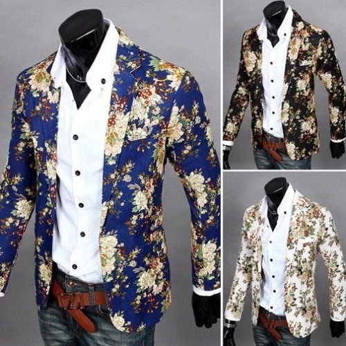 Heren bloemen colbert blazer slim fit nette maat XXS XS S M, Kleding | Heren, Kostuums en Colberts, Verzenden, Nieuw, Overige maten