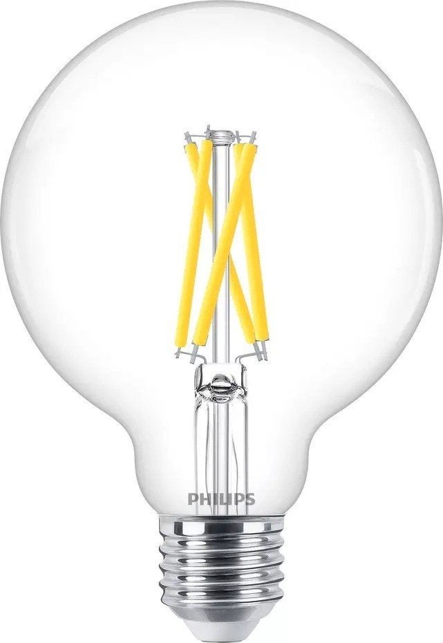 2 x Philips MASTER Value LED Globe E27 93mm Filament, Led-lamp, Minder dan 30 watt, Nieuw, Filament Globe staafjes