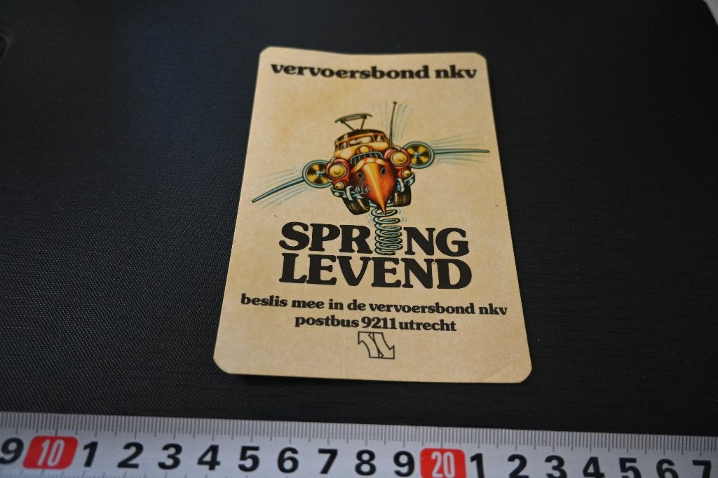 sticker Utrecht Vervoersbond NKV Sping Levend, Verzamelen, Ophalen of Verzenden, Zo goed als nieuw