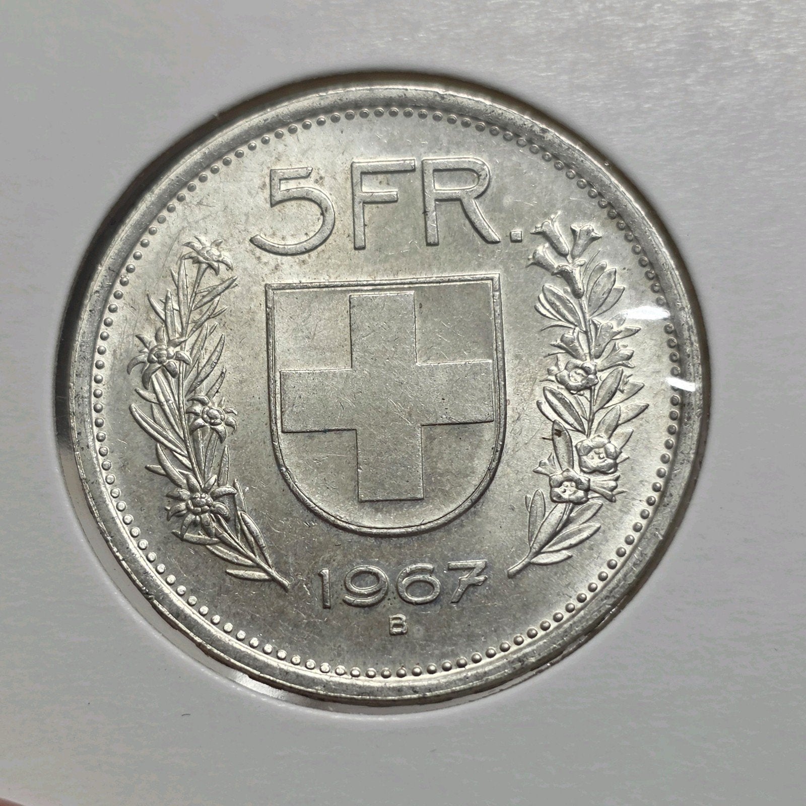 5 frank 1967 Zwitserland, Verzenden, Overige landen, Losse munt, Zilver