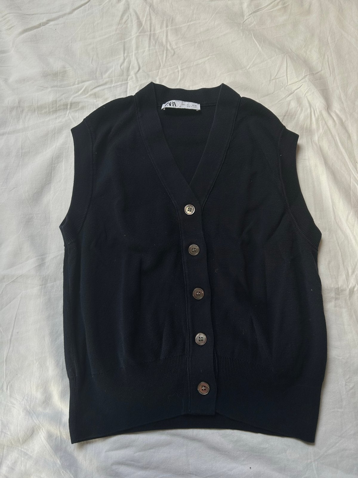 Marineblauw mouwloze vest van Zara, maat M, Kleding | Dames, Ophalen of Verzenden, Zo goed als nieuw, Maat 38/40 (M), Zwart