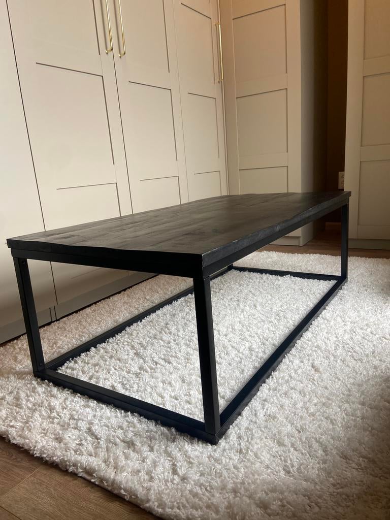 Salontafel zwart mangohout 120x60x40, Huis en Inrichting, Tafels | Salontafels, Ophalen, 50 tot 100 cm, Zo goed als nieuw, Minder dan 50 cm