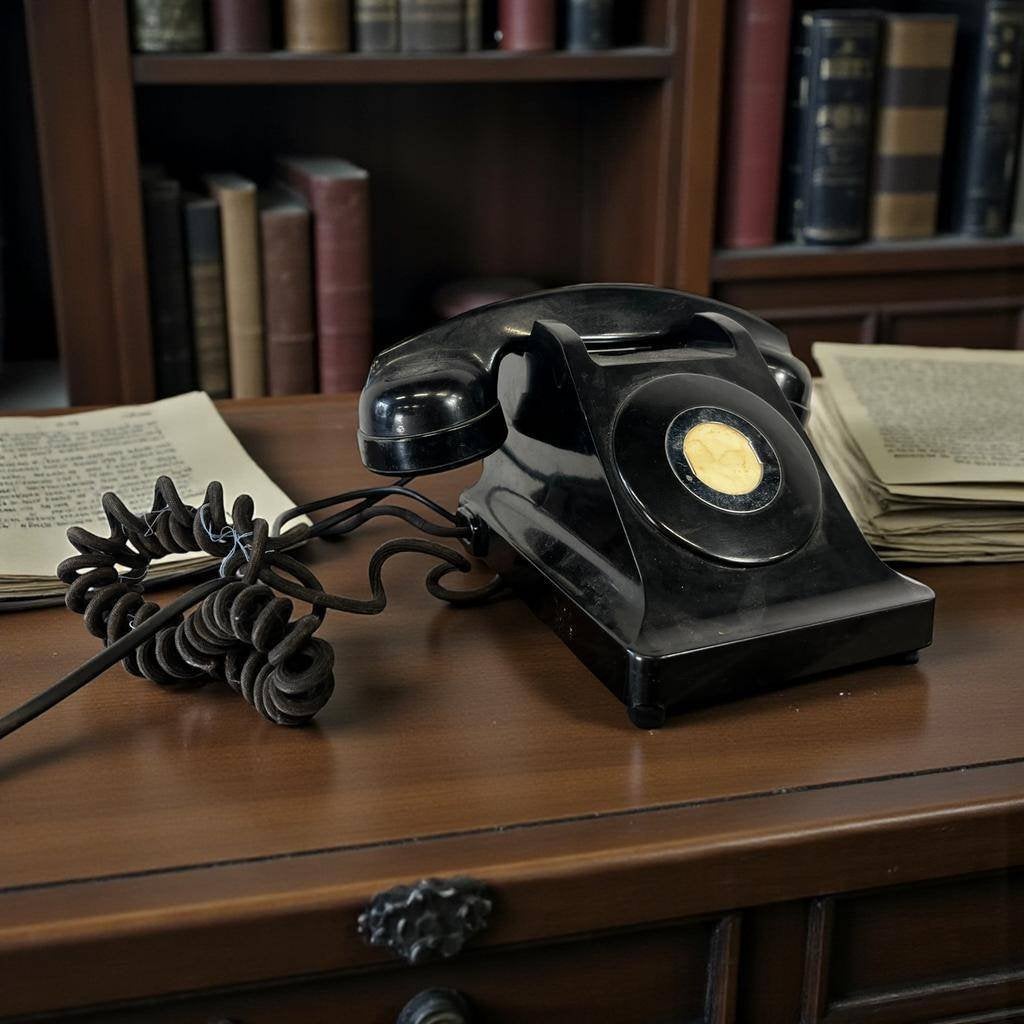 Vintage bakelieten telefoon zonder draaischijf, Ophalen, Bakeliet