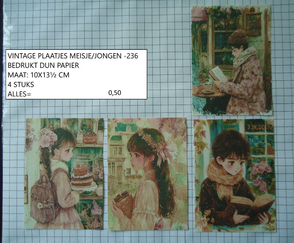 ❤️❤️vintage plaatjes meisje/jongen 236 ( alleen verzenden, Ophalen, Nieuw, Kind, Knipvel
