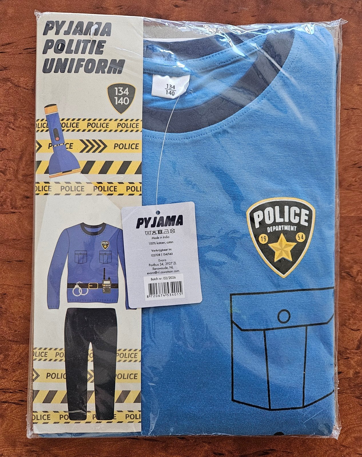 Nieuw Pyjama Politie Uniform maat 134/140, Ophalen of Verzenden, Nieuw, Maat 134
