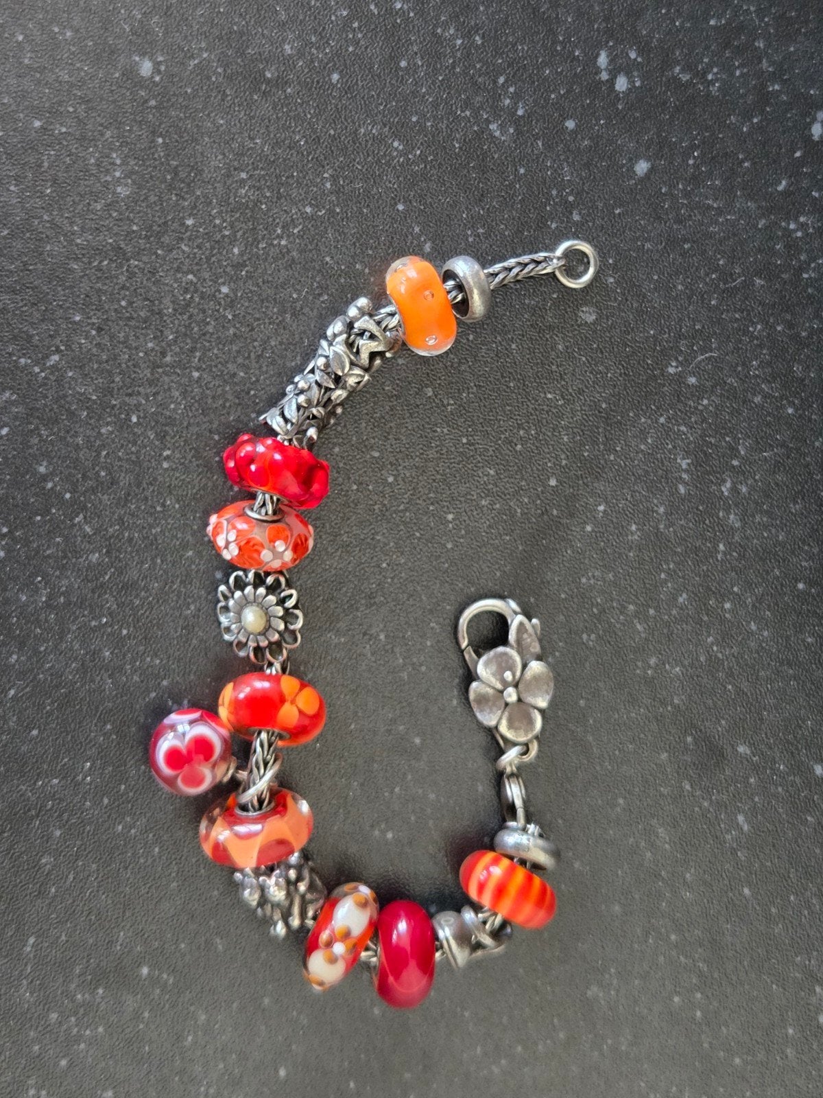 Originele Trollbeads armband sterling zilver Murano glas, Sieraden, Tassen en Uiterlijk, Armbanden, Ophalen of Verzenden, Zo goed als nieuw