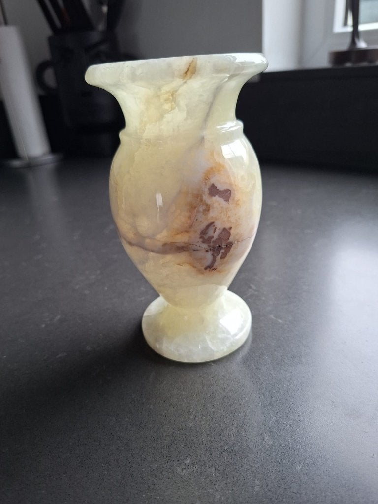 siervaas van gepolijst onyx/albast, Ophalen of Verzenden
